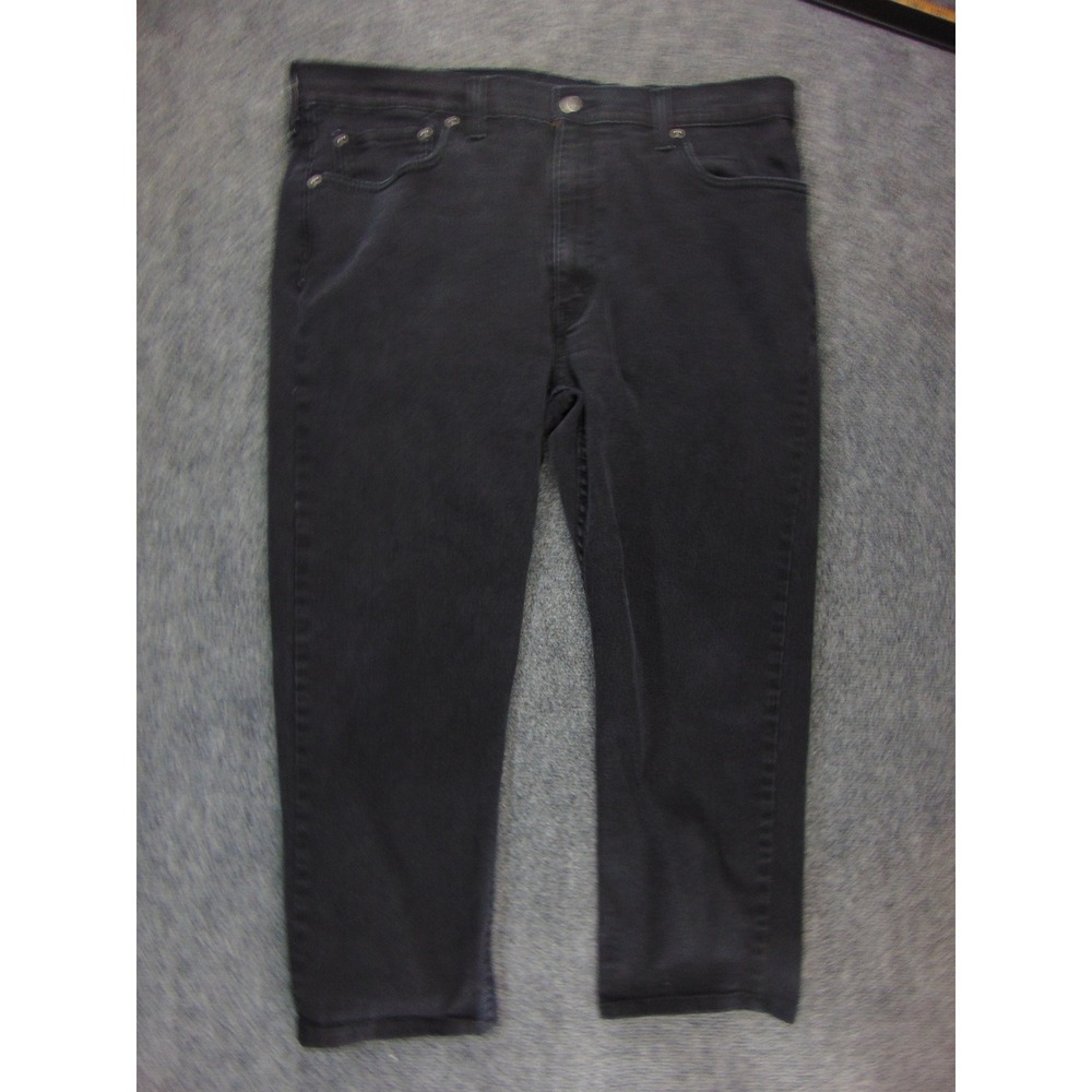 Levi's 502‎ Jeans Mens 40x30 Regular Taper Black Solid Denim Streetwear Casual